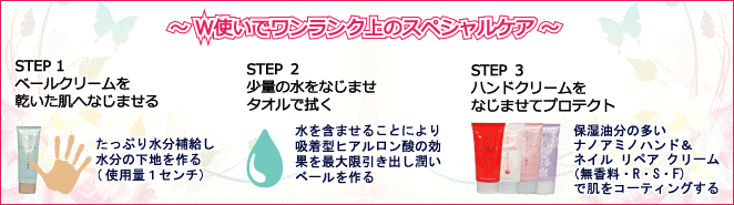 ダブル使いで、ワンランク上の美しい手肌に…